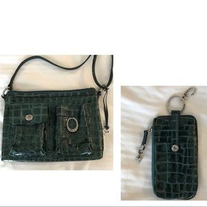 Brighton Patent Bag & Cardholder, Green